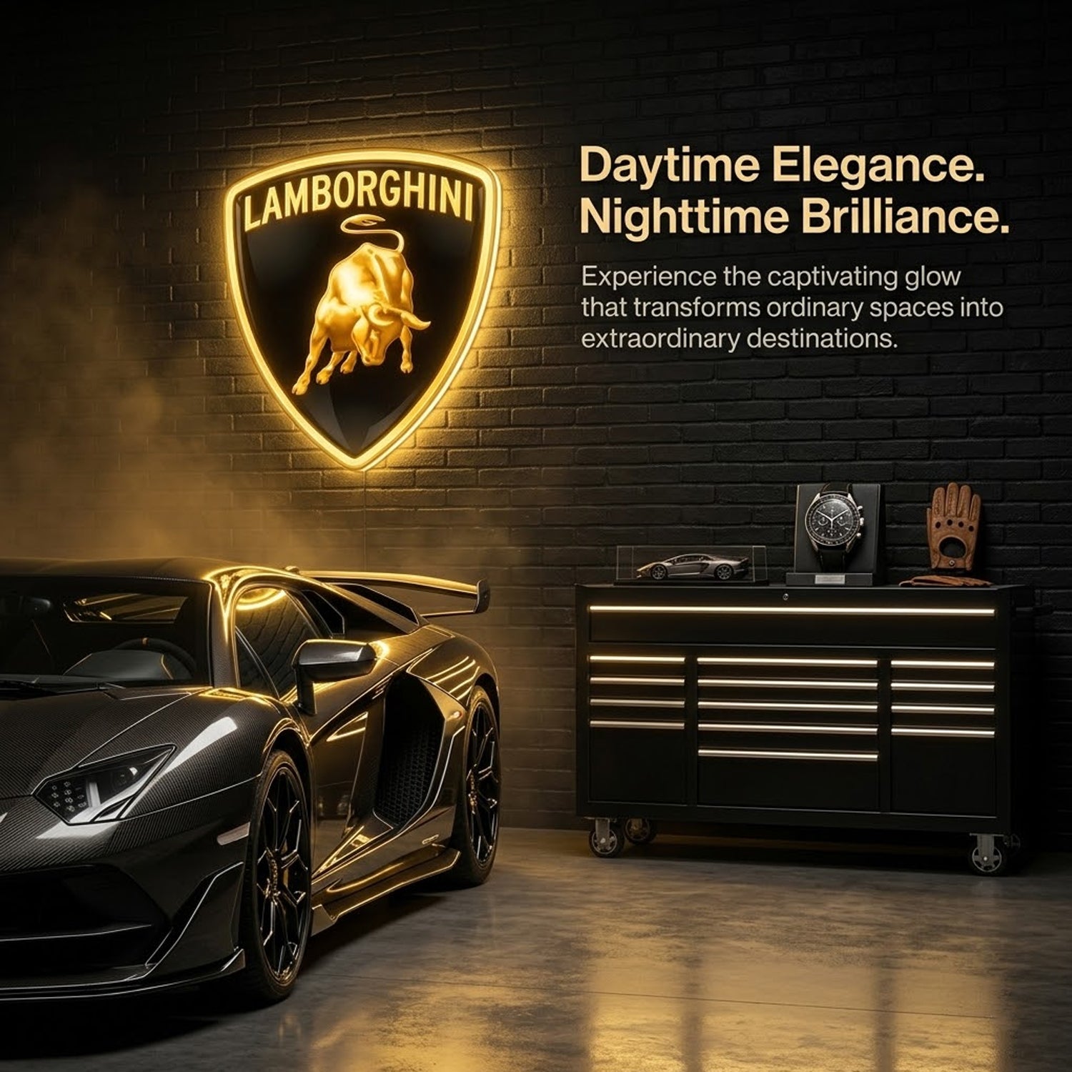 Premium LED Wall Sign | Luxury Automotive Inspired Wall Decor
