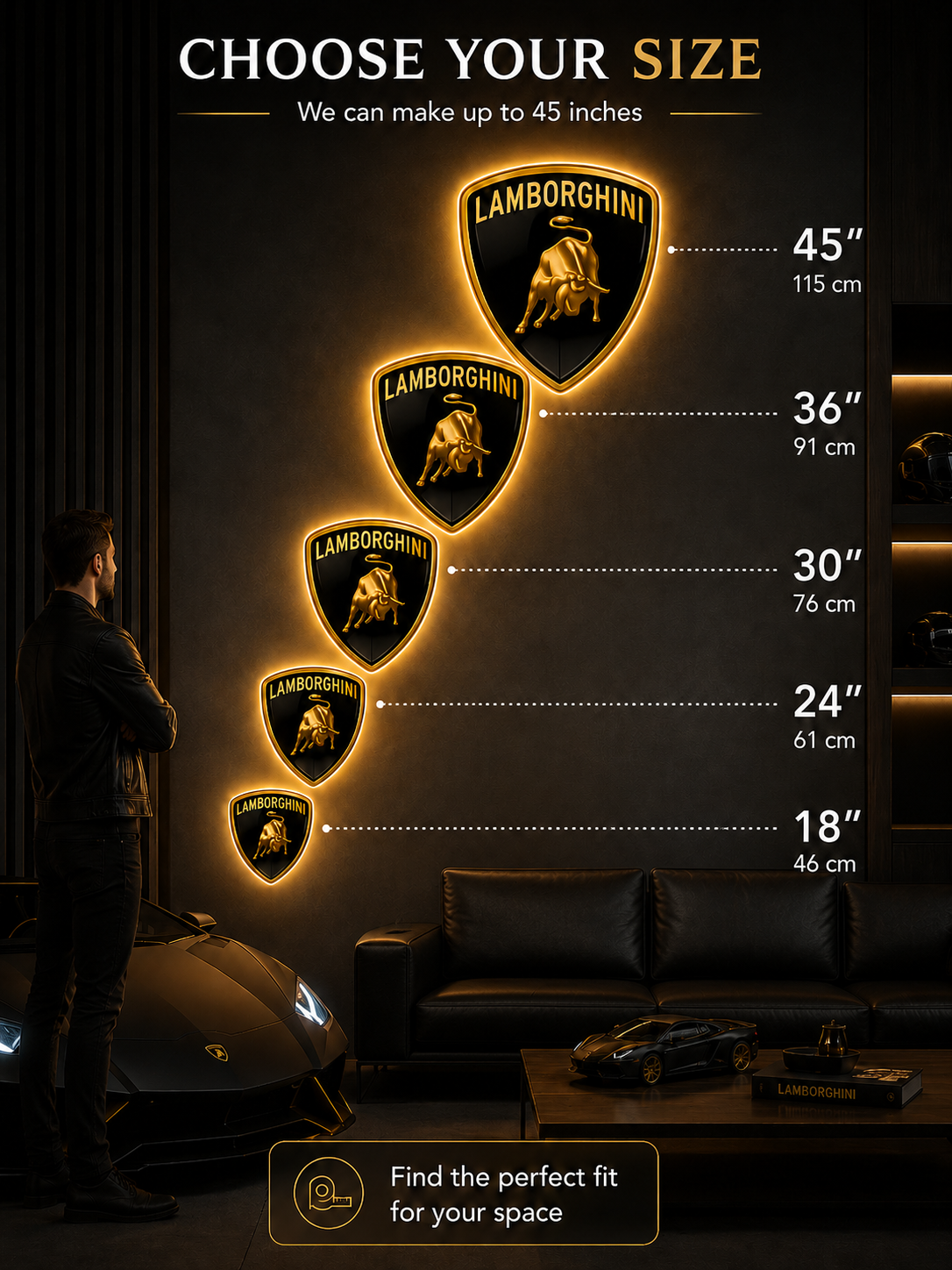 Premium LED Wall Sign | Luxury Automotive Inspired Wall Decor