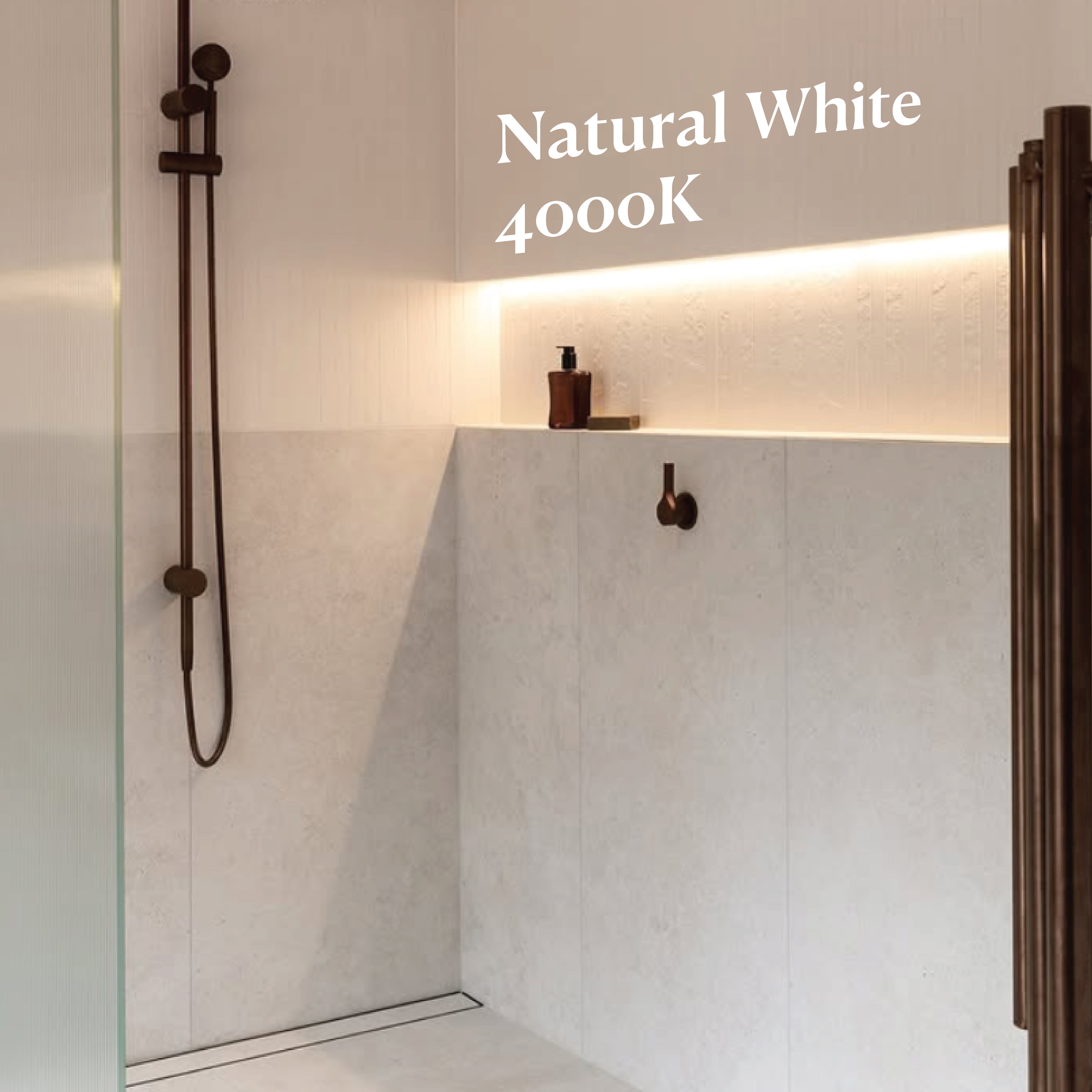 4000K Natural White - Shower Niche Lighting Installation Kit – Made to Order