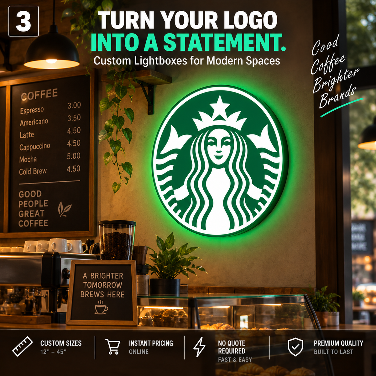 Custom 3D LED Logo Lightbox Sign – Personalized Business Sign with White or RGB Lighting