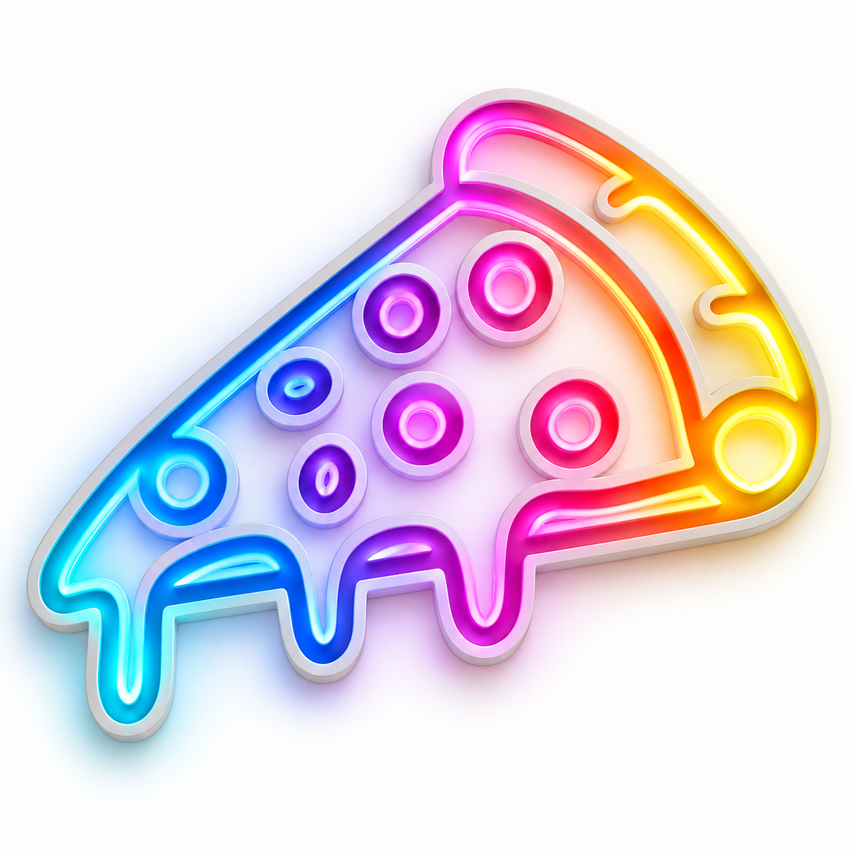 Melting Pizza Slice RGB LED Wall Art — 24″ Wide