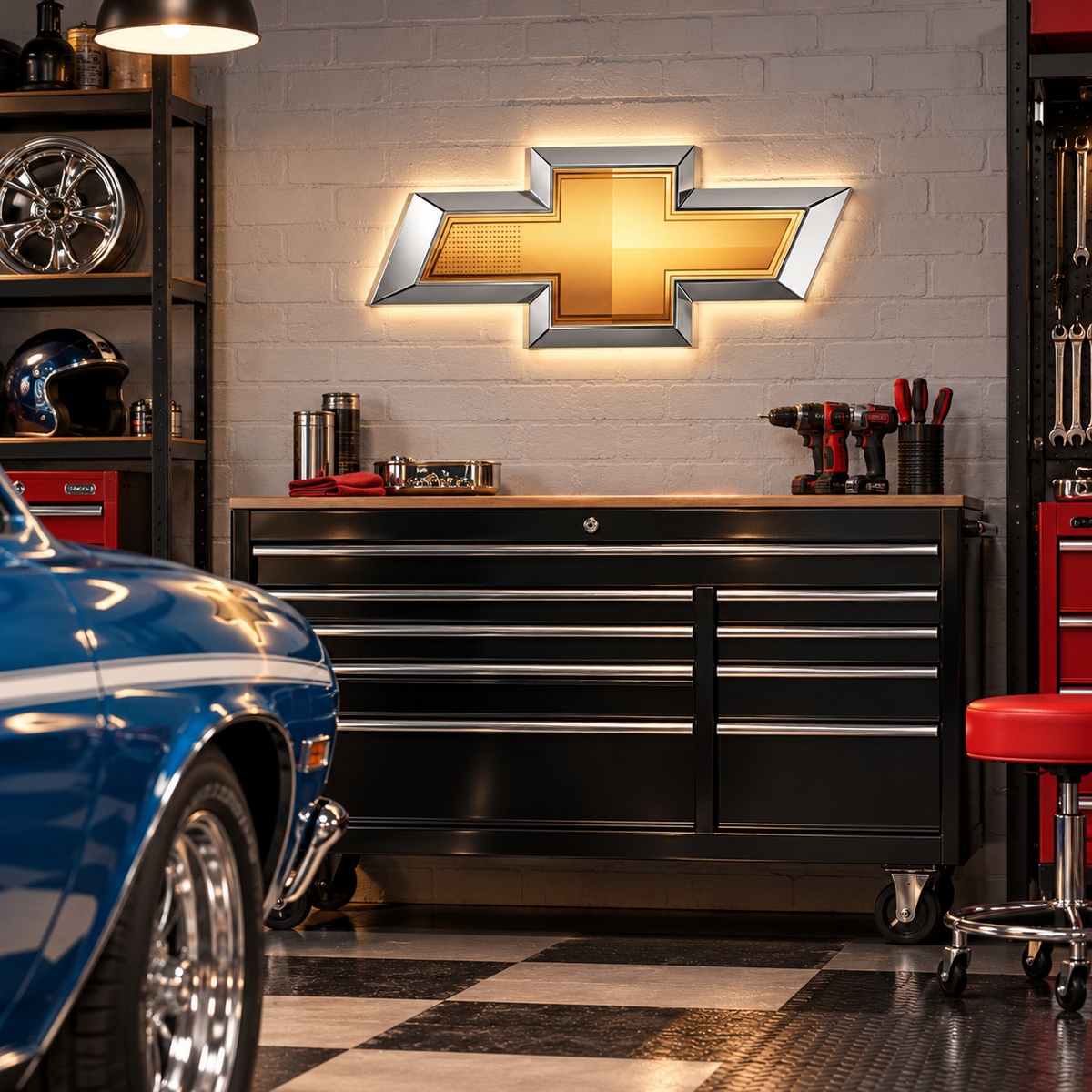 18″ Chevrolet Bowtie LED Wall Sign – Face & Side Lit