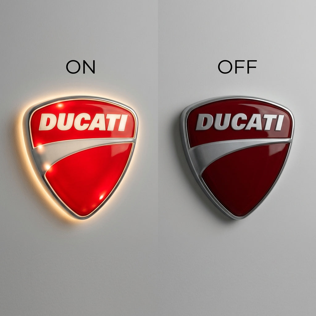 Luxury Motorcycle Emblem LED Light Box Sign – Premium Illuminated Garage & Man Cave Wall Décor
