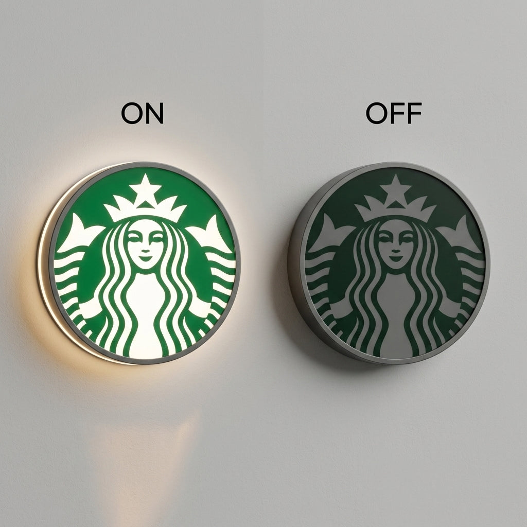 Luxury Coffee Brand Style LED Light Box Sign – Premium Illuminated Café & Kitchen Wall Décor