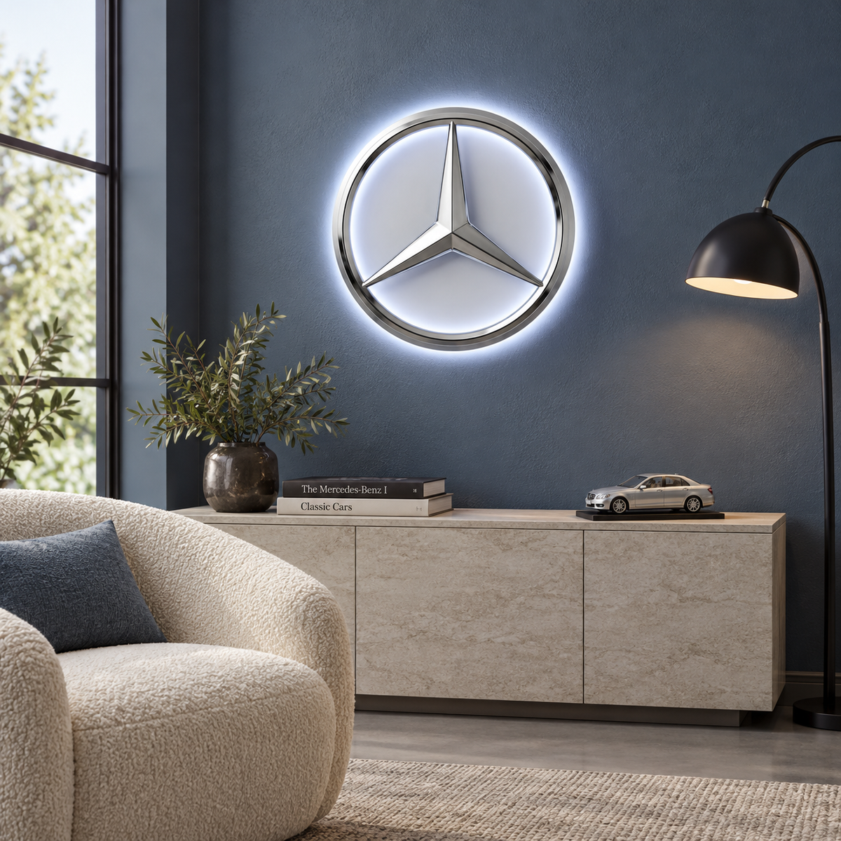 18″ Mercedes-Benz LED Wall Sign – Face & Side Lit
