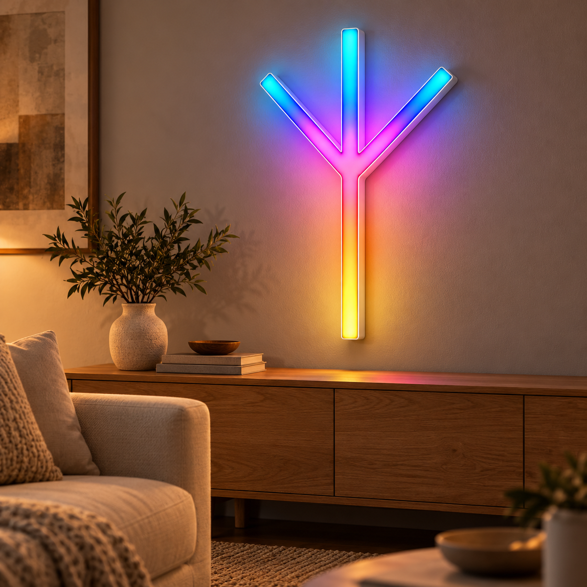 Algiz Rune RGB LED Wall Light — 24″