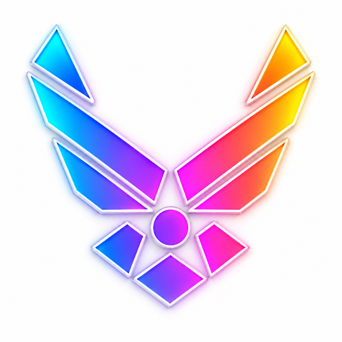 Air Force Wings Emblem RGB LED Wall Art — Approx. 27″