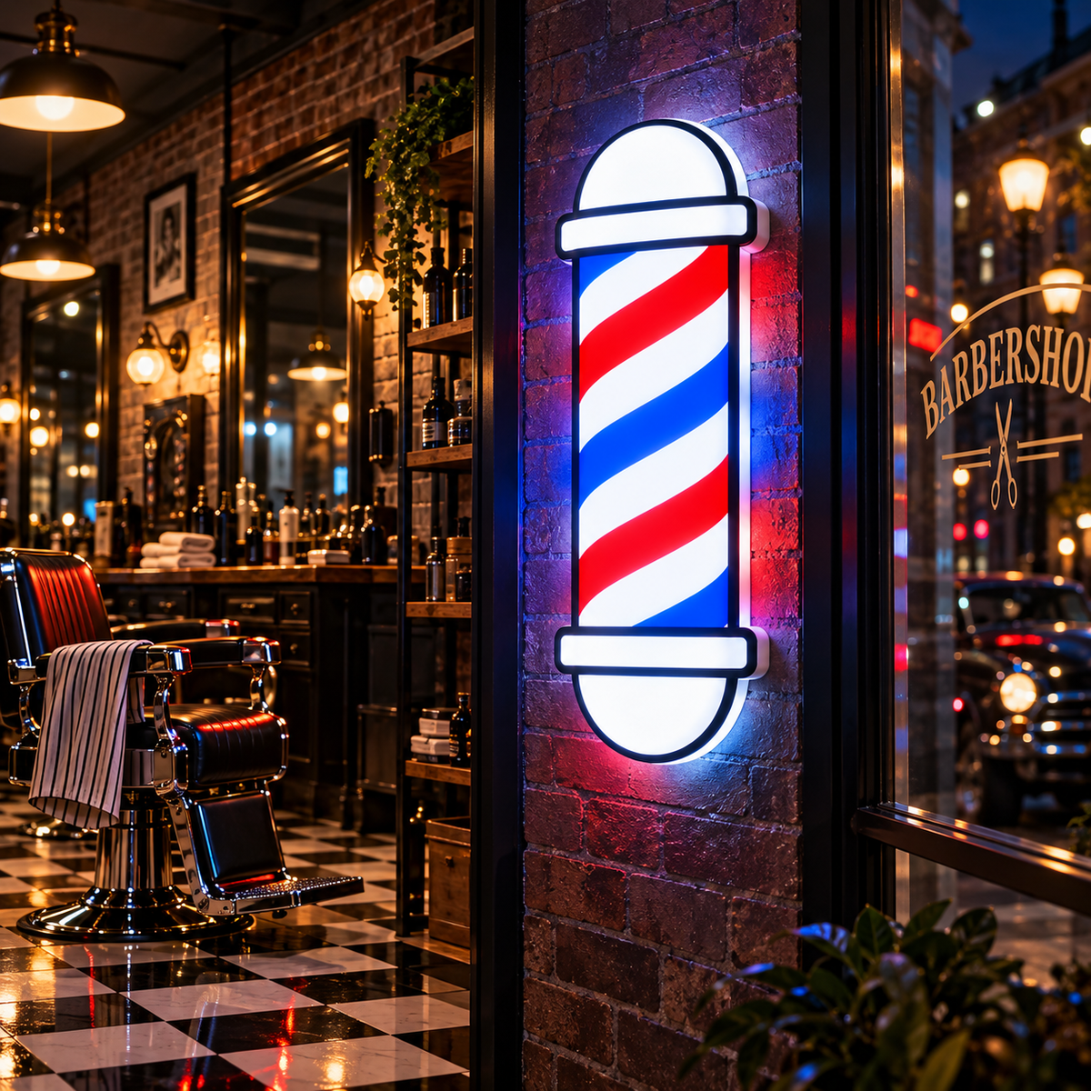 Barber Pole RGB LED Wall Light — 24″ Tall