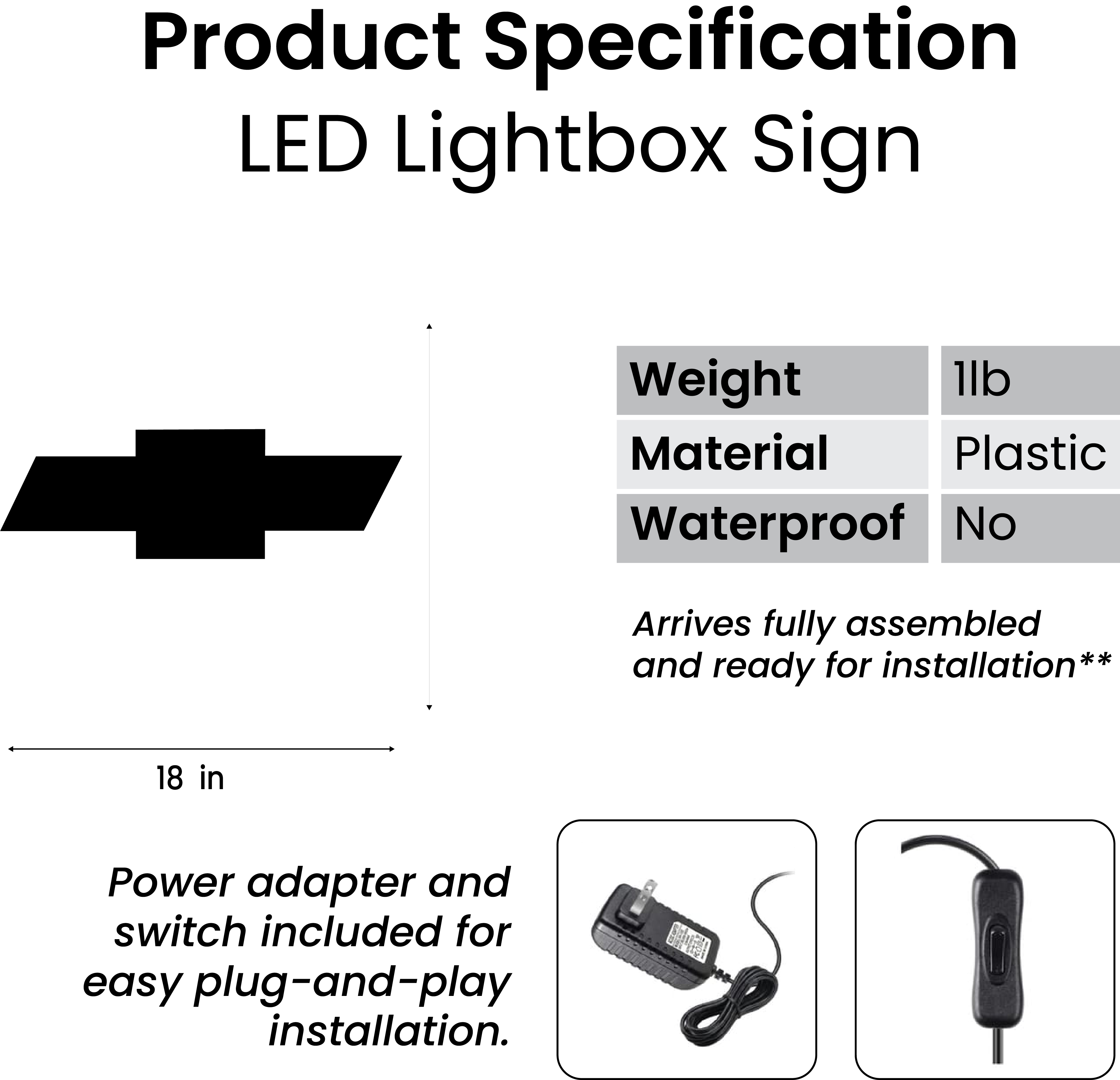 Custom LED Lightbox Sign - Custom Bowtie Contour Shape - Face & Side Lit Indoor Wall Logo Sign