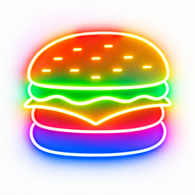 Classic Burger RGB LED Wall Light — 24″ Tall