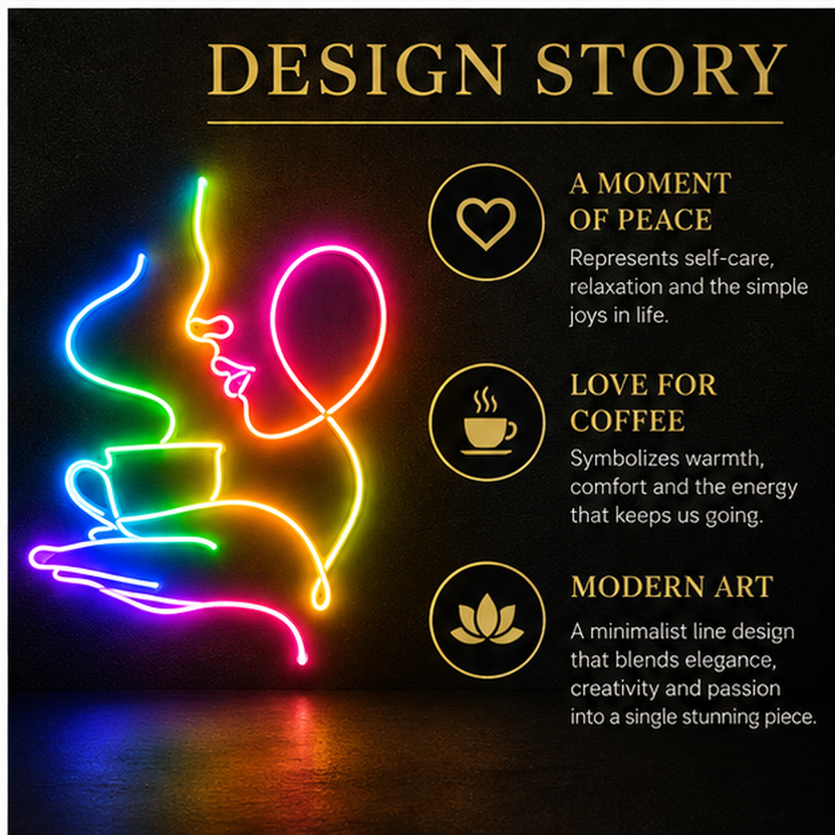 Coffee Break Silhouette RGB LED Wall Light — 24″ Tall