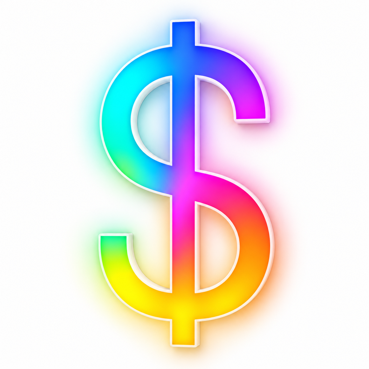 Dollar Sign RGB LED Wall Art — 24″
