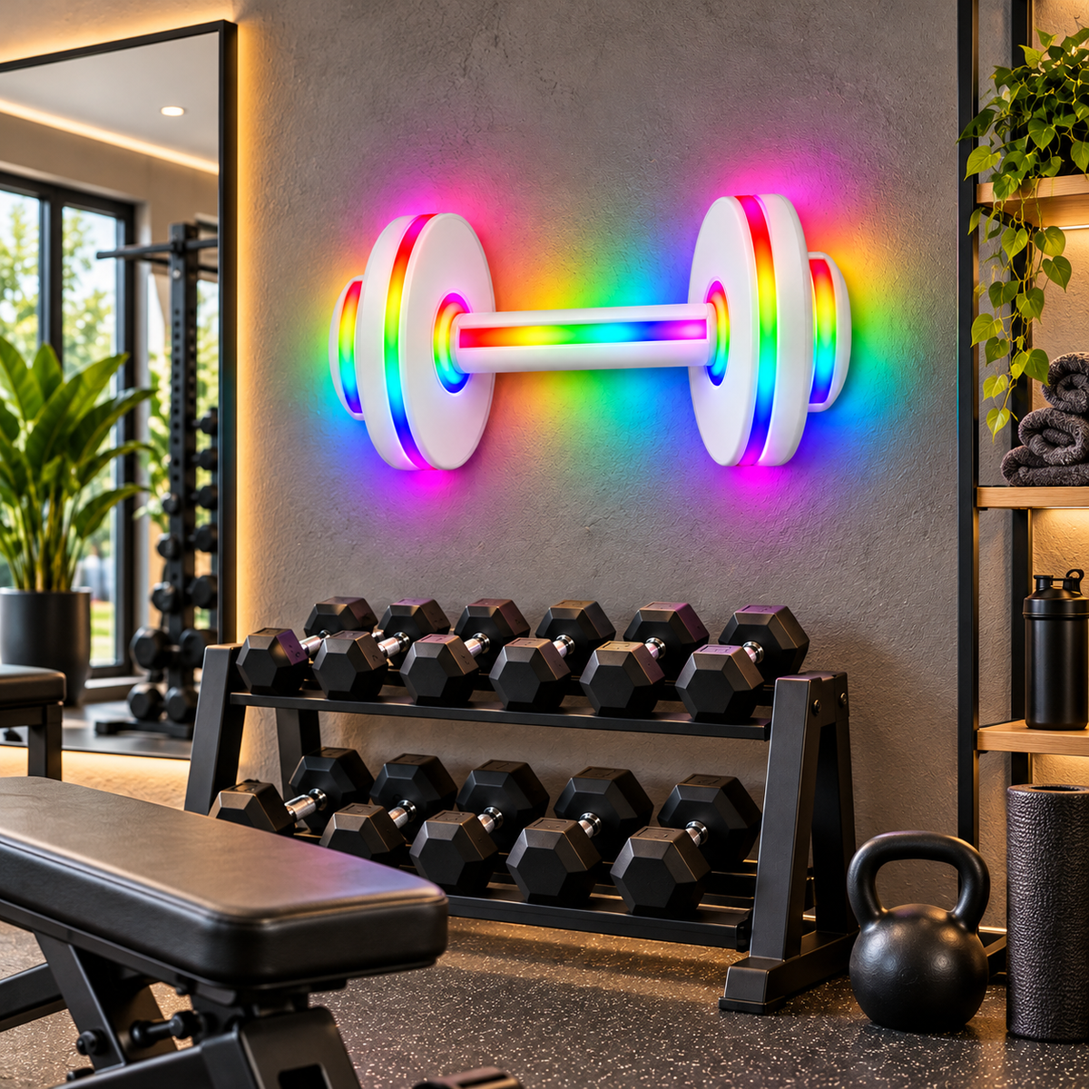 Dumbbell RGB LED Wall Light — 24″ Wide