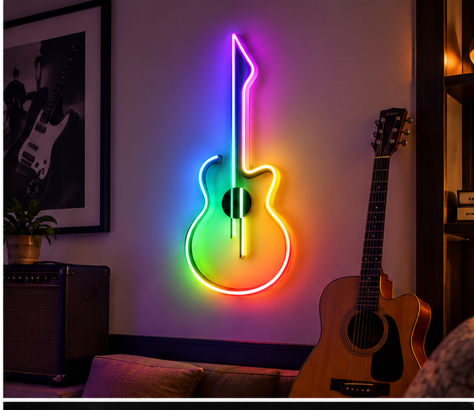 Electric Guitar RGB LED Wall Light — 24″ Tall (Provisional)