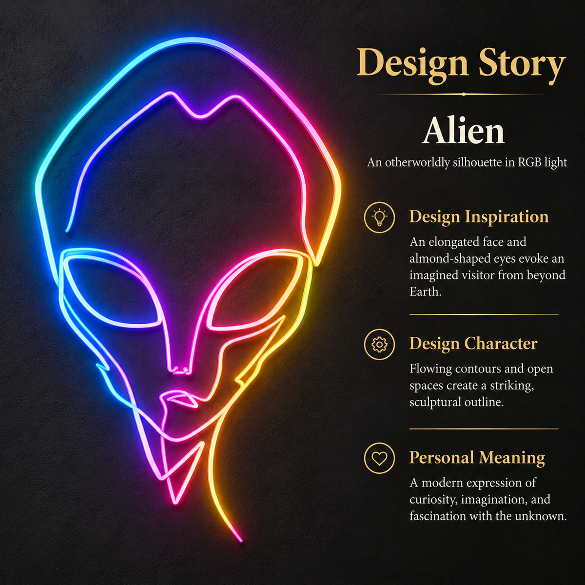 Elongated Alien RGB LED Wall Light — 24″