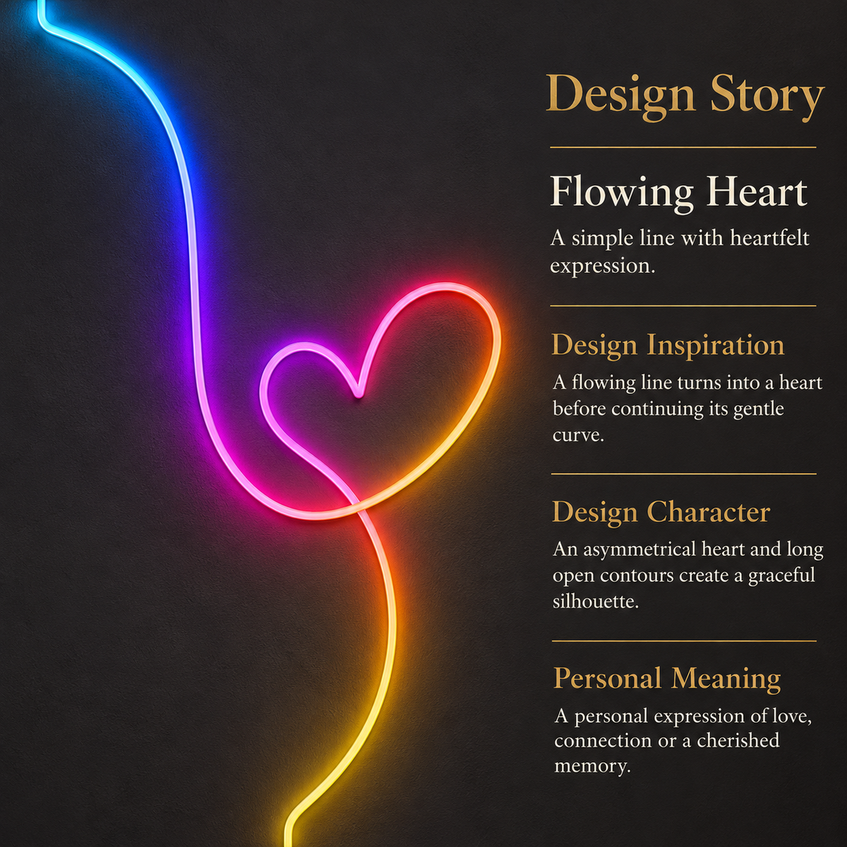 Flowing Heart RGB LED Wall Light — 24″ Tall