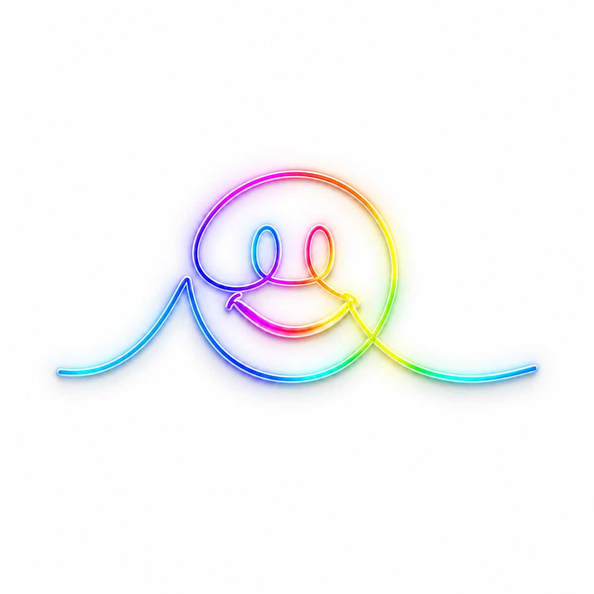 Flowing Smiley Face RGB LED Wall Light — Approx. 53.6″
