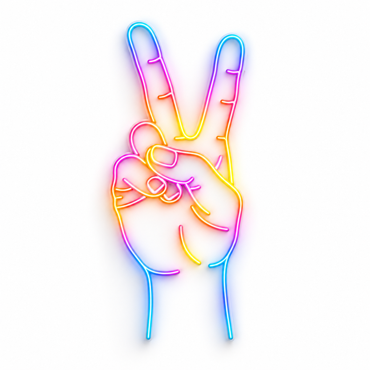 Peace Hand RGB LED Wall Light — 24″