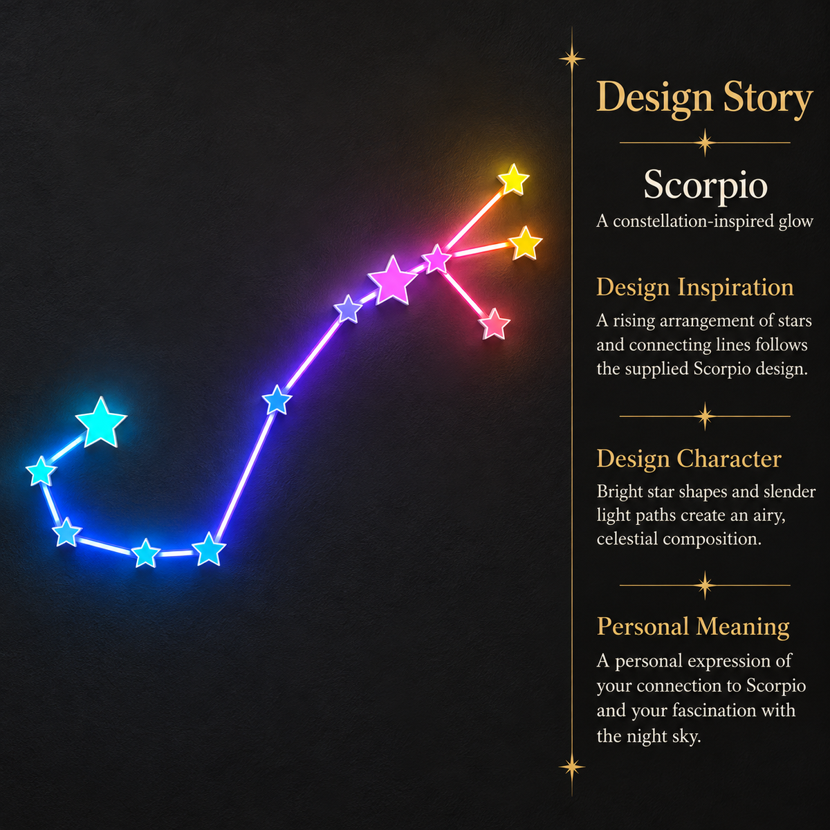 Scorpio Constellation RGB LED Wall Light — Approx. 31.2″