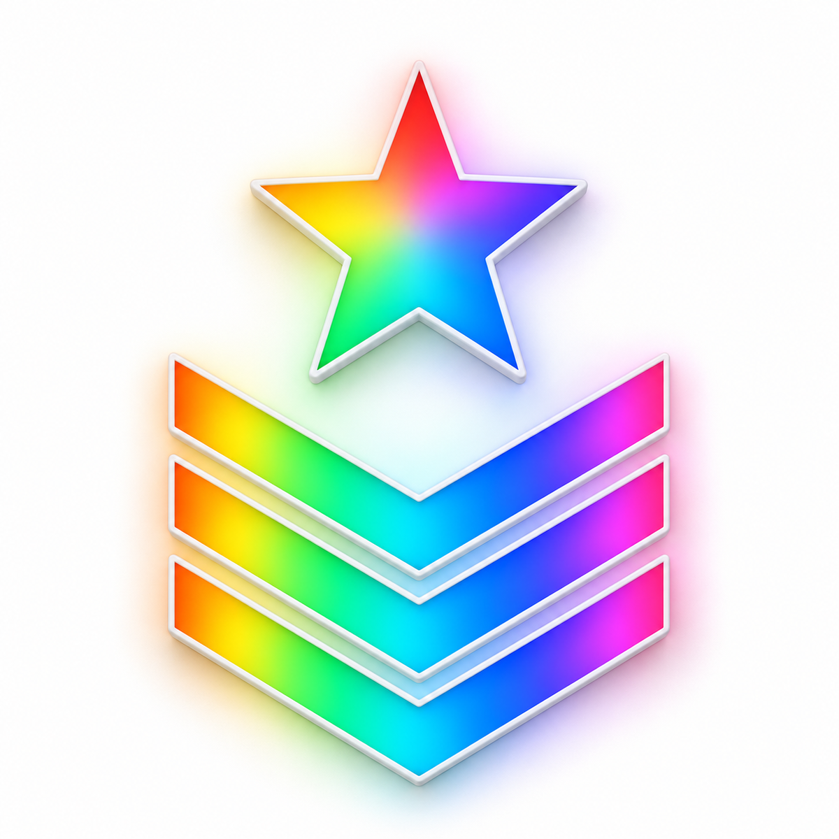 Star & Triple Chevron RGB LED Wall Light — 24″ Tall
