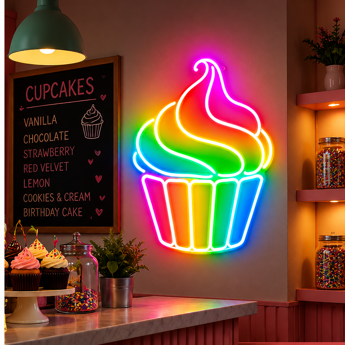 Swirled Cupcake RGB LED Wall Light — 24″ Tall