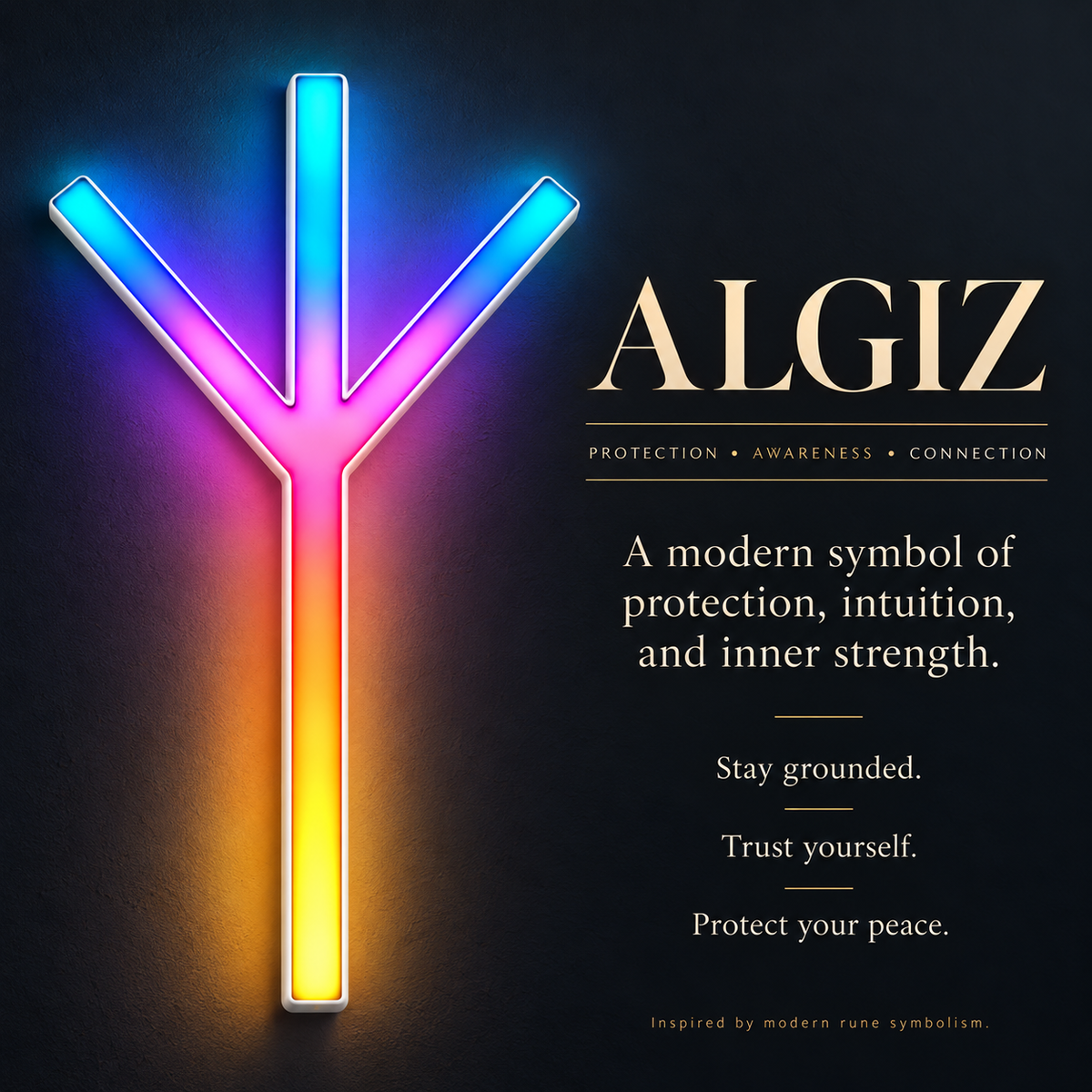 Algiz Rune RGB LED Wall Light — 24″