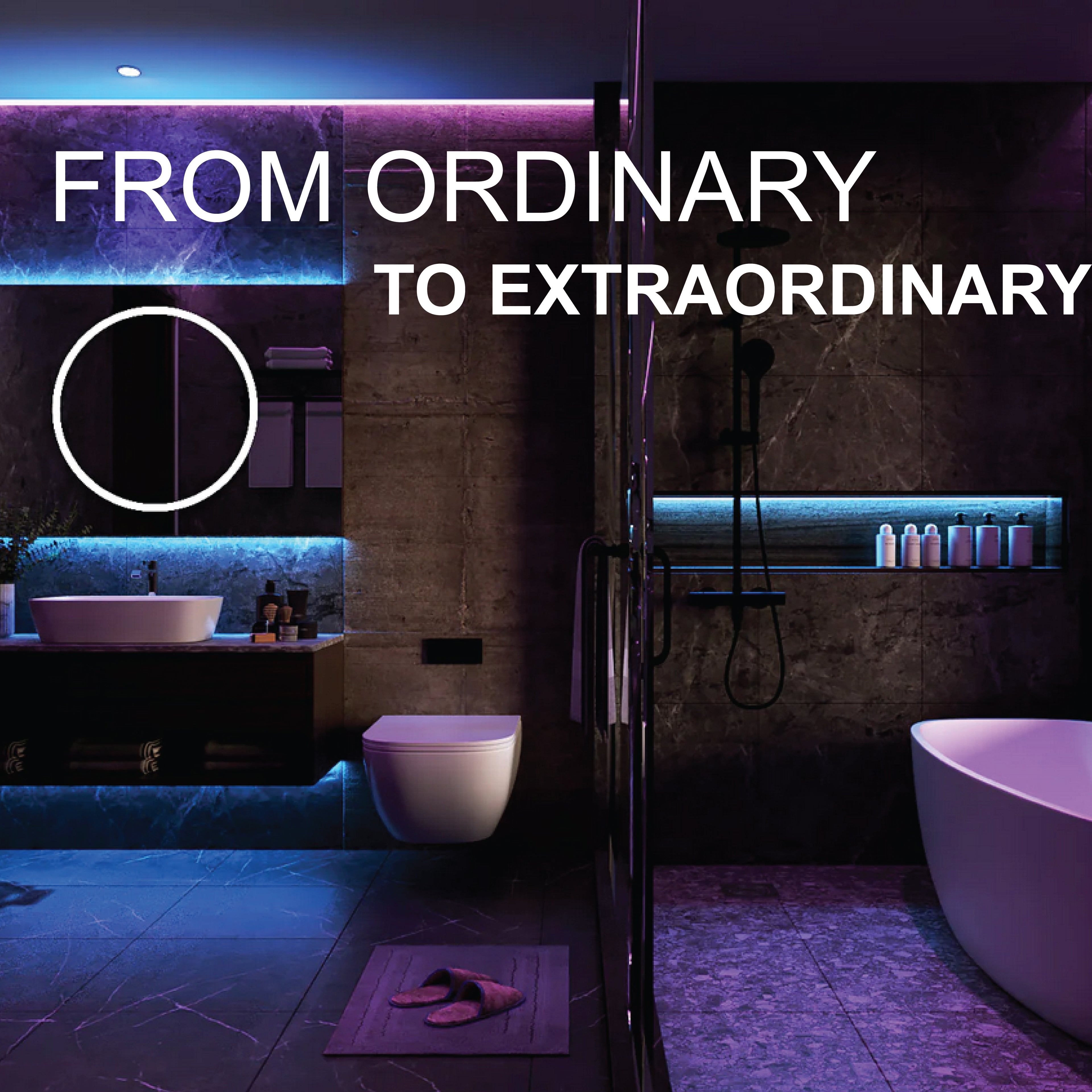 RGB (Color Changing) - Shower Niche Lighting Installation Kit - Made to Order