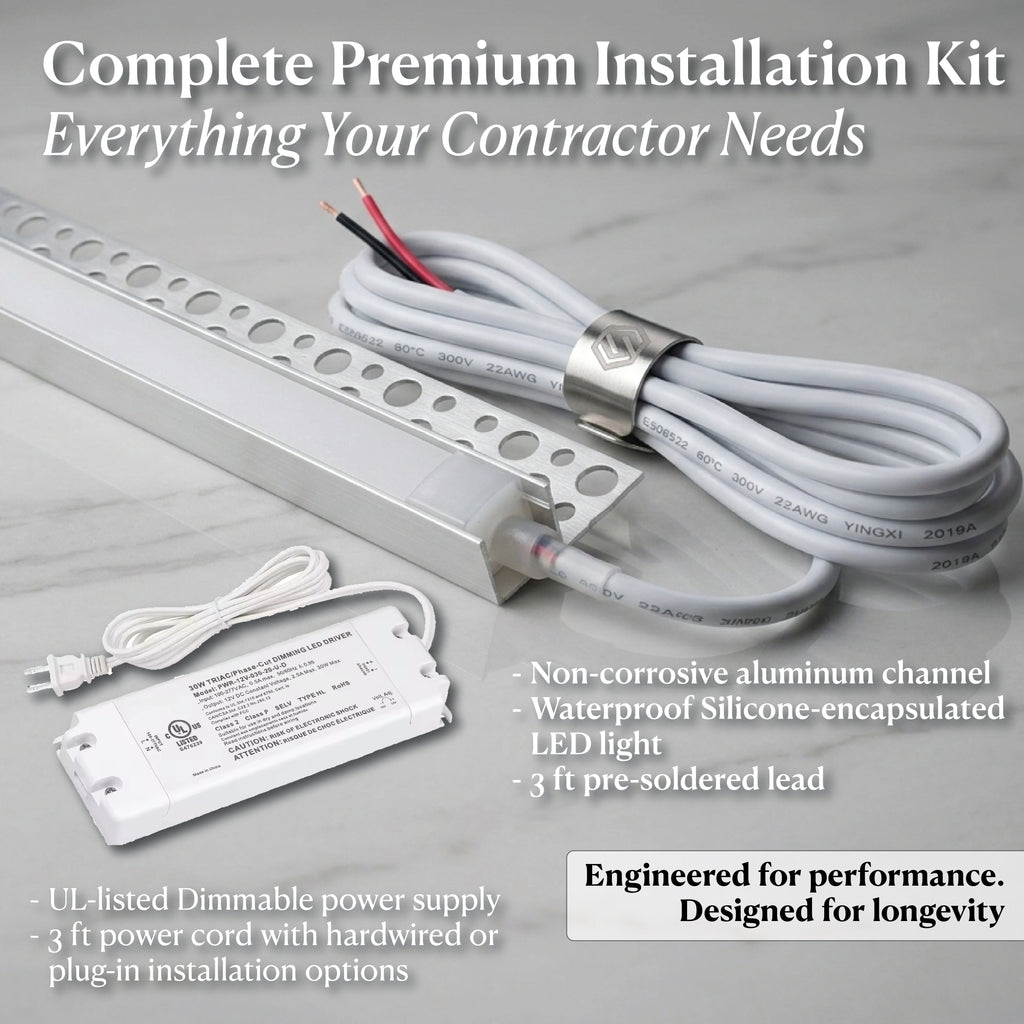 2700K Warm White - Shower Niche Lighting Installation Kit – Made to Order