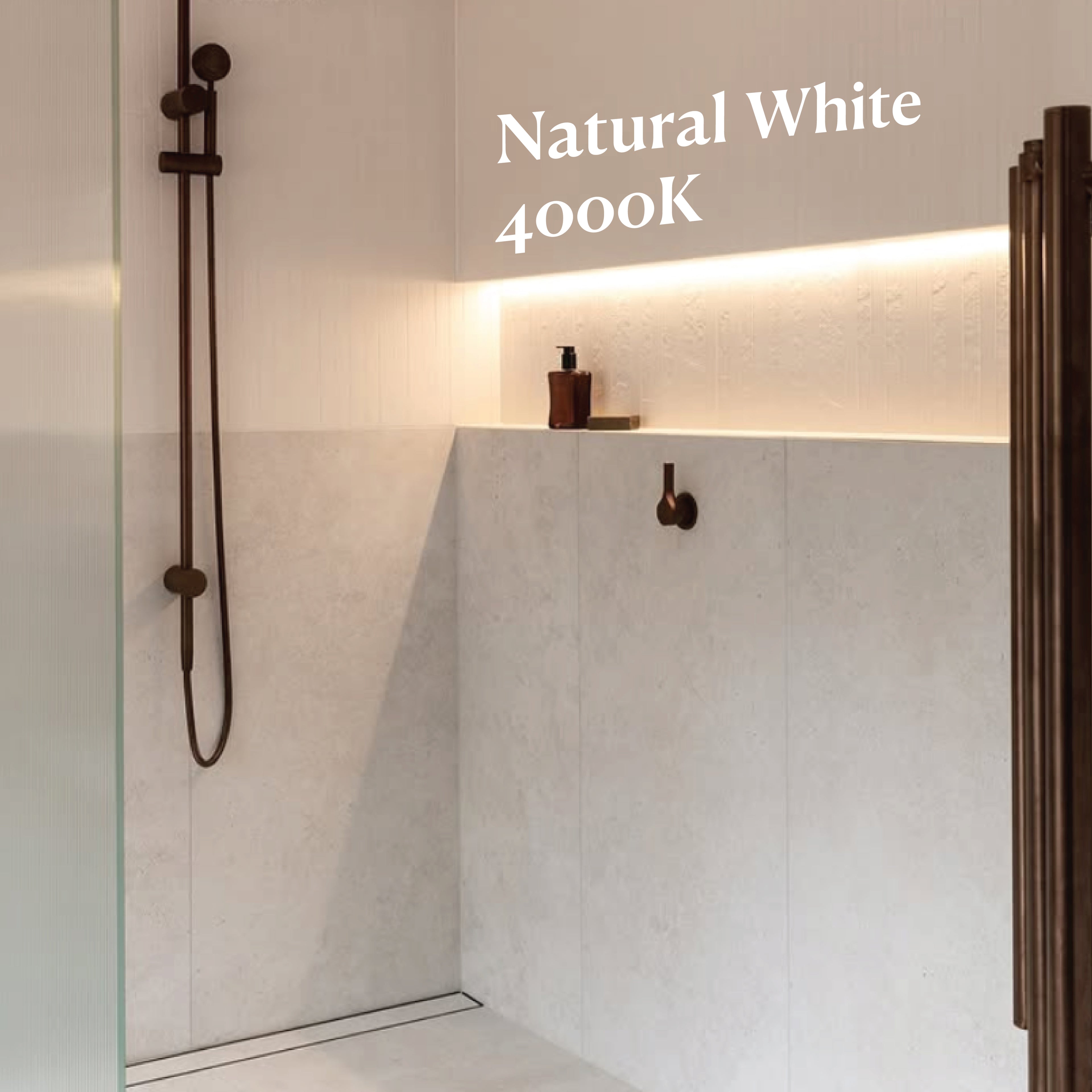 4000K Natural White - Shower Niche Lighting Installation Kit – Made to Order