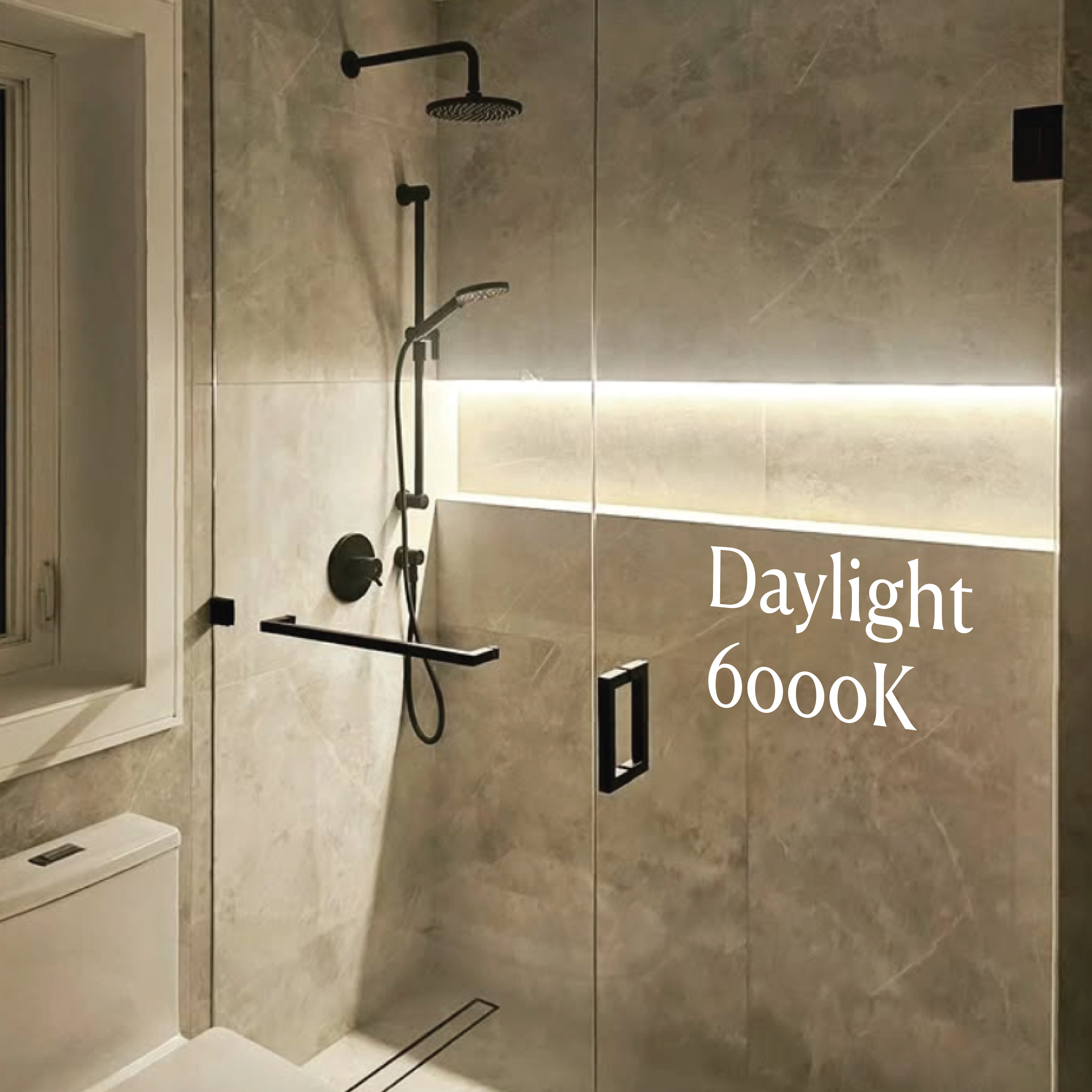 6000K Daylight - Shower Niche Lighting Installation Kit – Made to Order