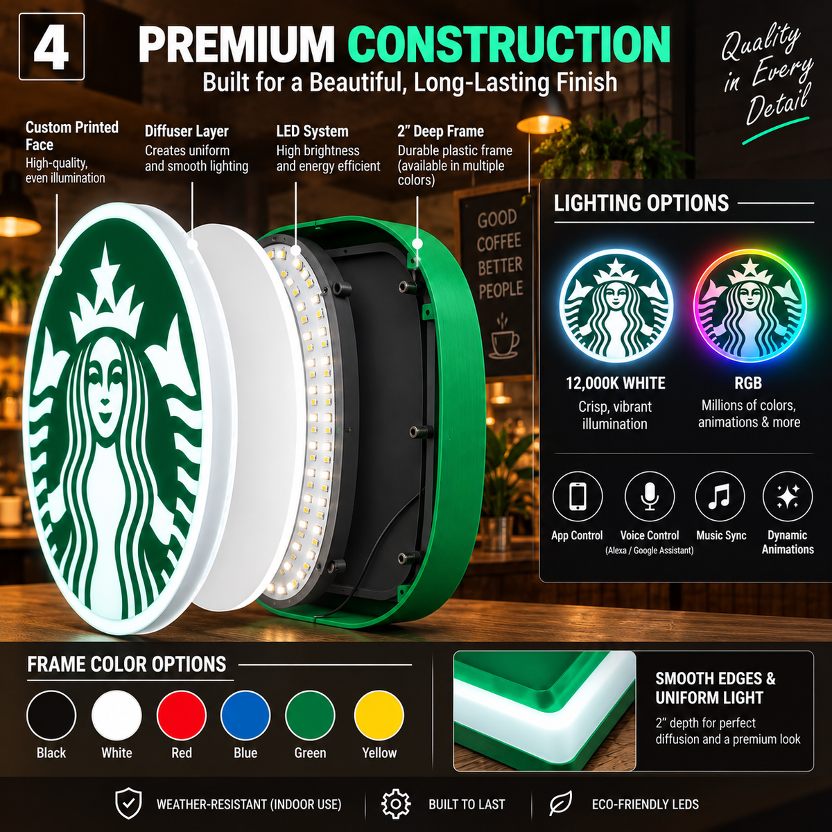 Custom 3D LED Logo Lightbox Sign – Personalized Business Sign with White or RGB Lighting