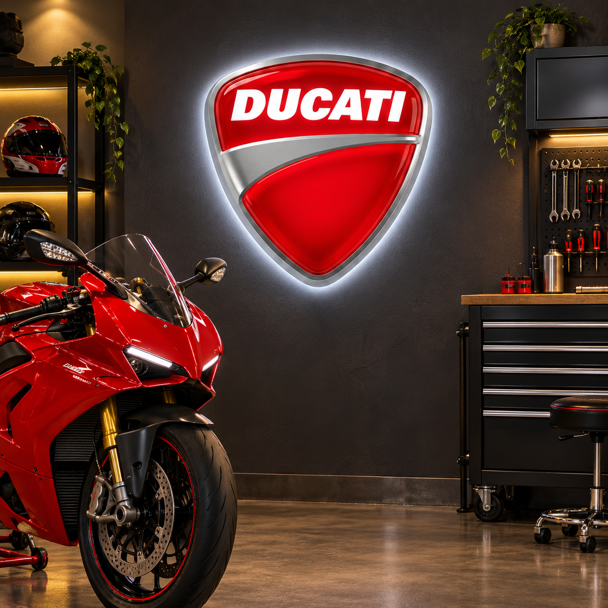 Ducati Shield LED Wall Sign – Face & Side Lit