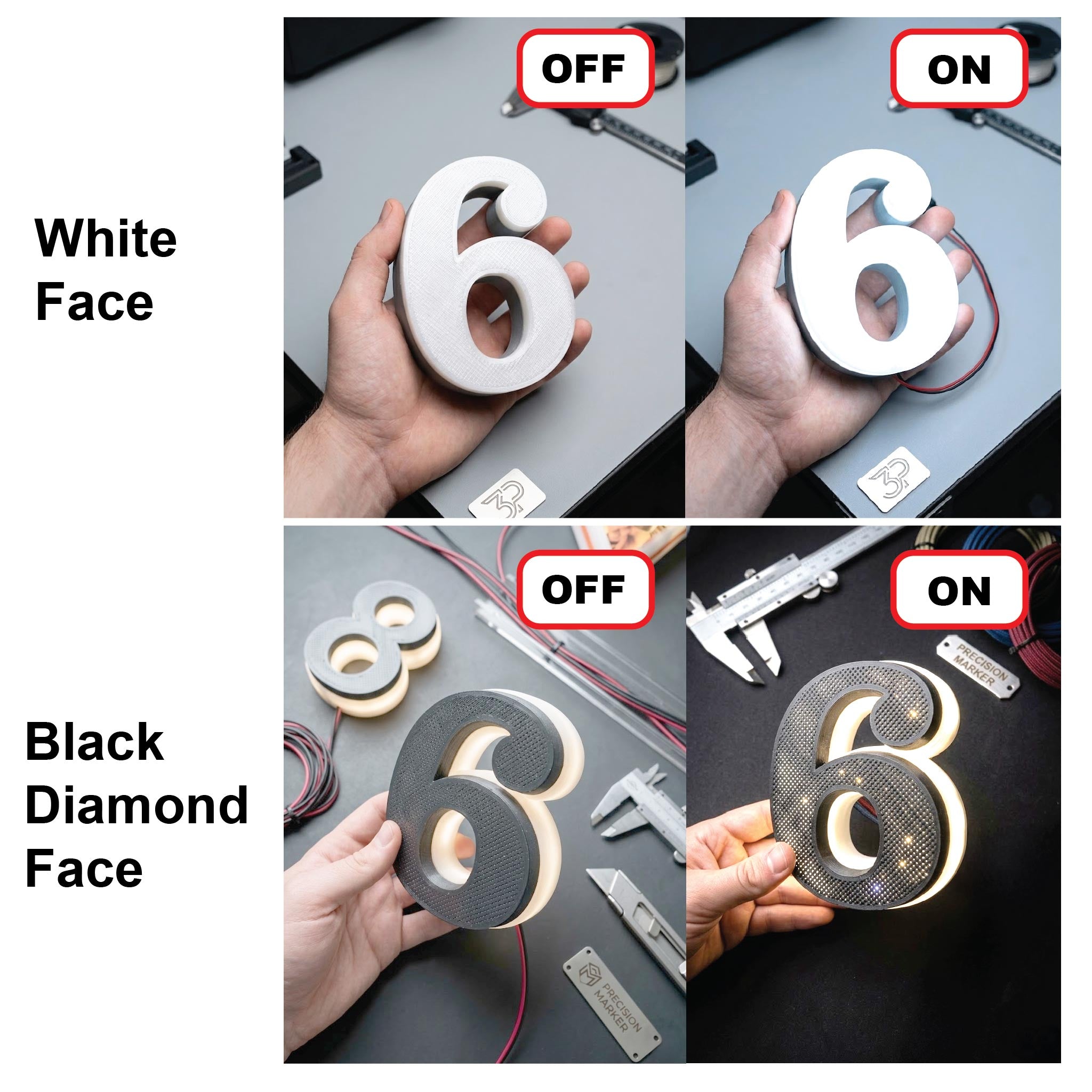 Diamond Style Address Number Sign for Home or Business