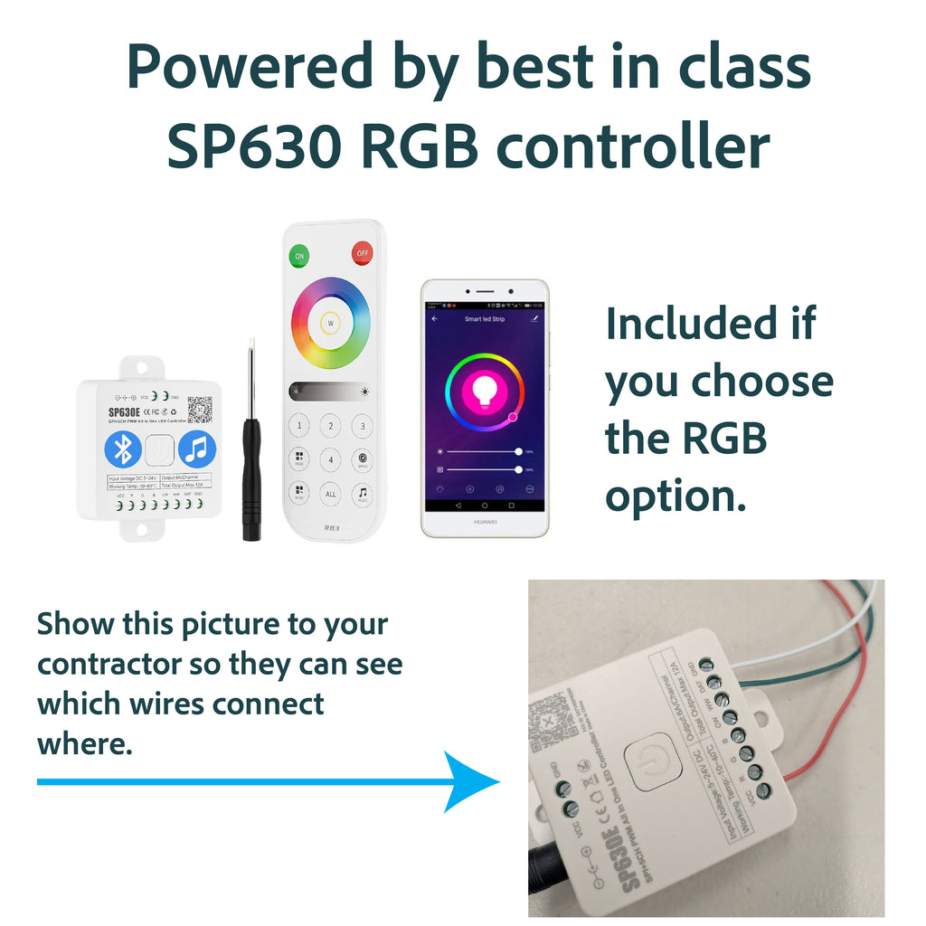 RGB - Shower Niche Lighting Installation Kit - Made to Order