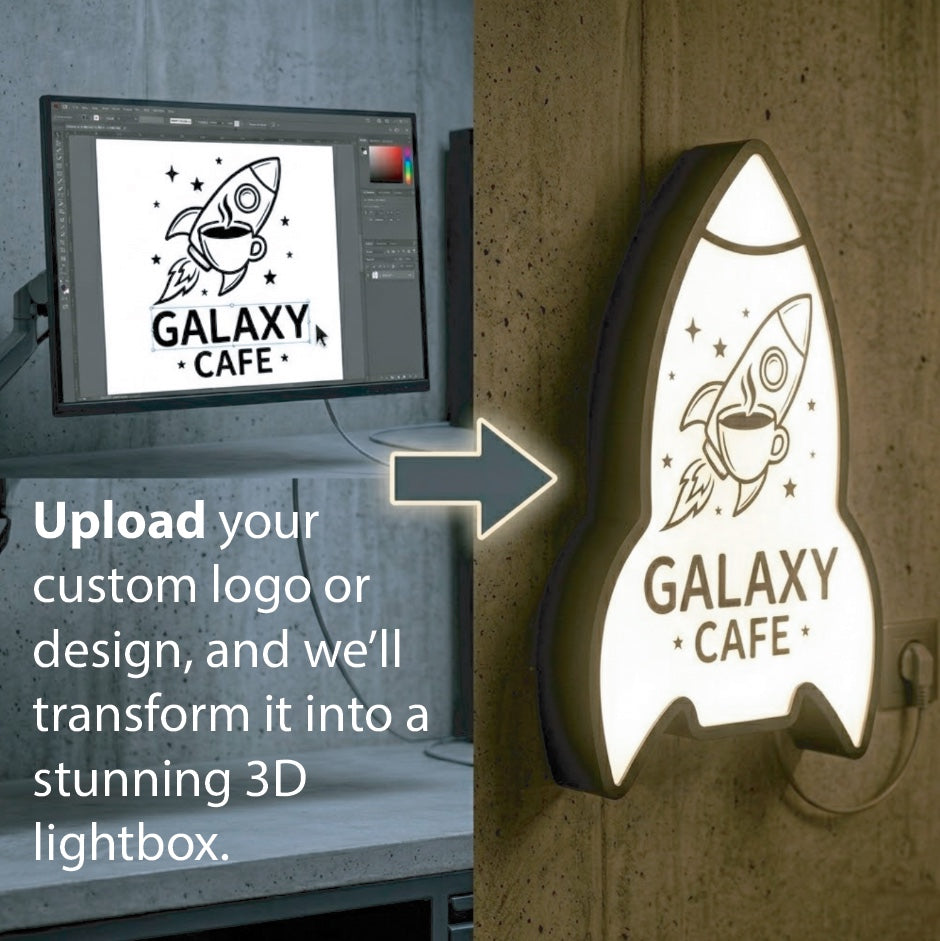 Turn Your Drawing, Logo, or Graphic into a Personalized LED Custom Shaped Lightbox Lamp