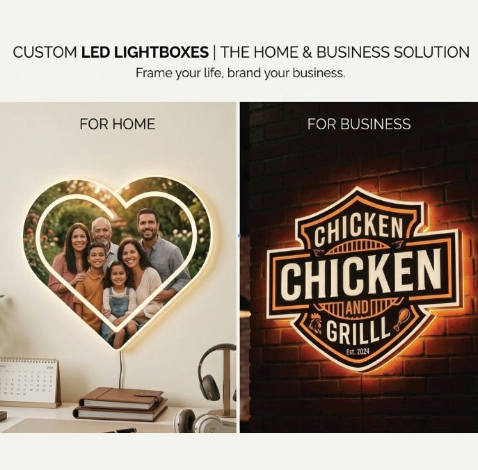 Turn Your Drawing, Logo, or Graphic into a Personalized LED Custom Shaped Lightbox