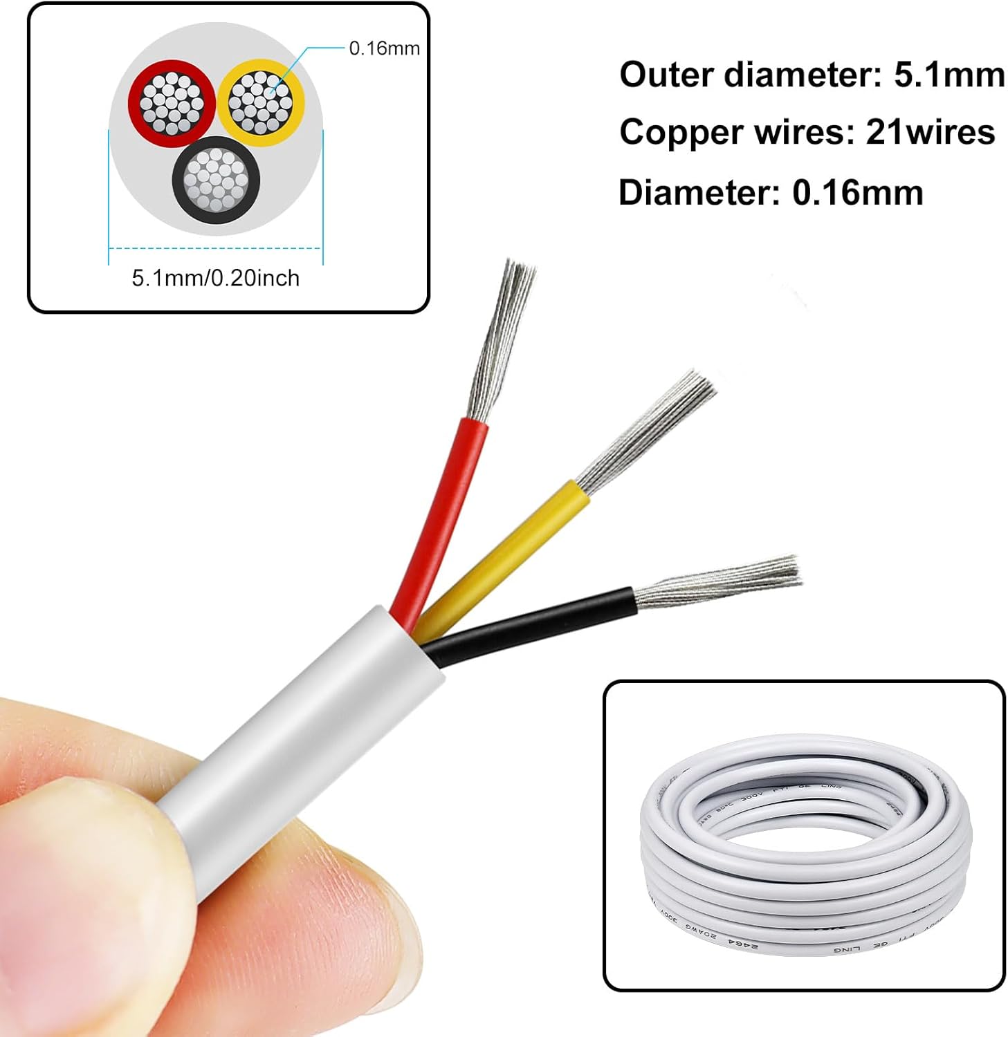 20/3 Wire fot RGB (25ft)