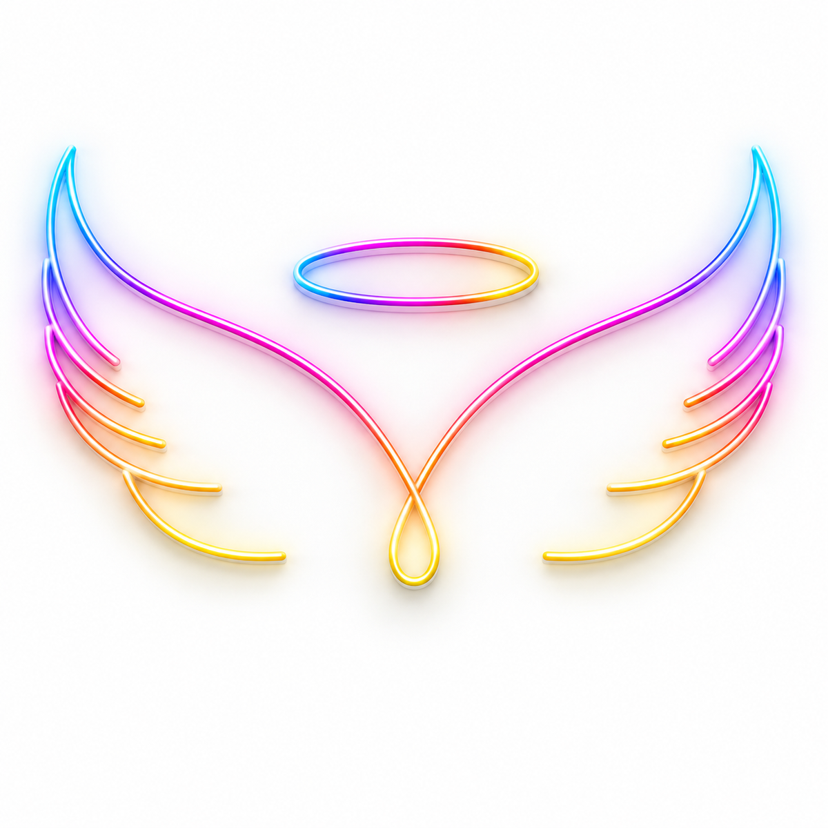 Angel Wings & Halo RGB LED Wall Light — Approx. 40.4″