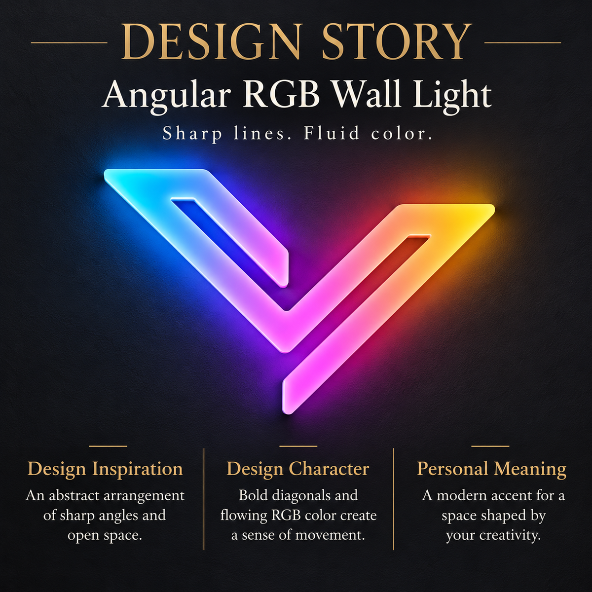 Angular RGB LED Wall Light — 24″