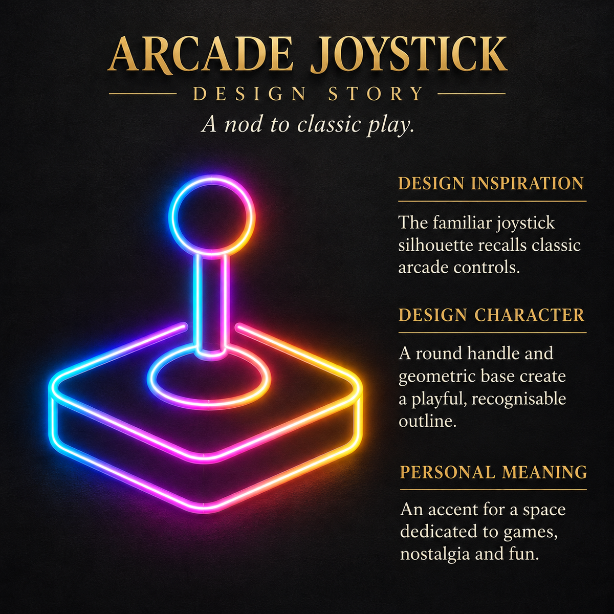 Arcade Joystick RGB LED Wall Light — 24″