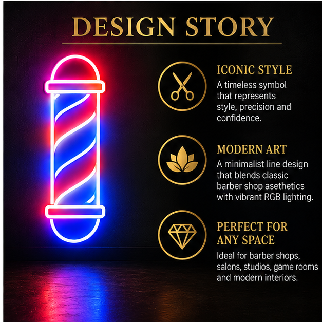 Barber Pole RGB LED Wall Light — 24″ Tall