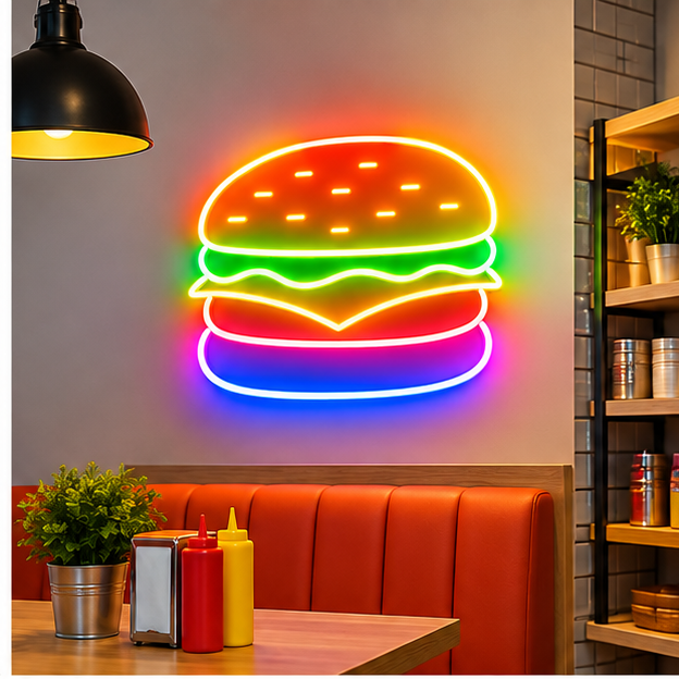Classic Burger RGB LED Wall Light — 24″ Tall