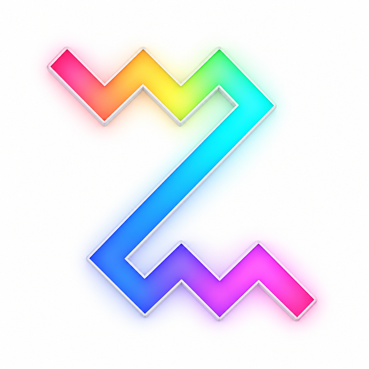 Connected Double Zigzag RGB LED Wall Light