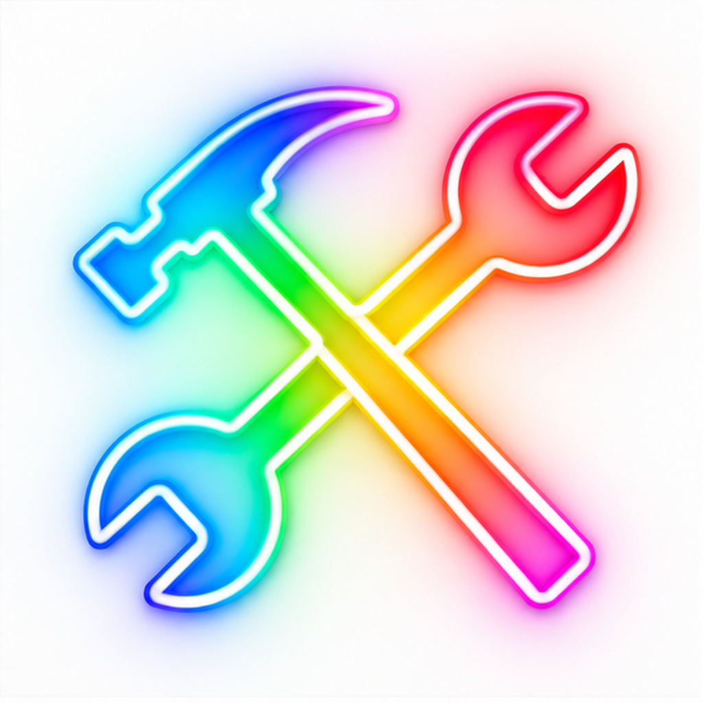 Crossed Hammer & Wrenches RGB LED Wall Light — 24″ Tall (Provisional)