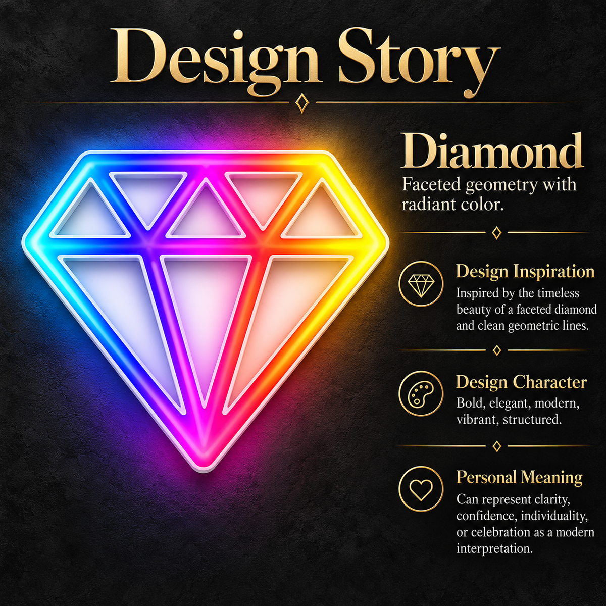 Diamond RGB LED Wall Light — 24″ Tall