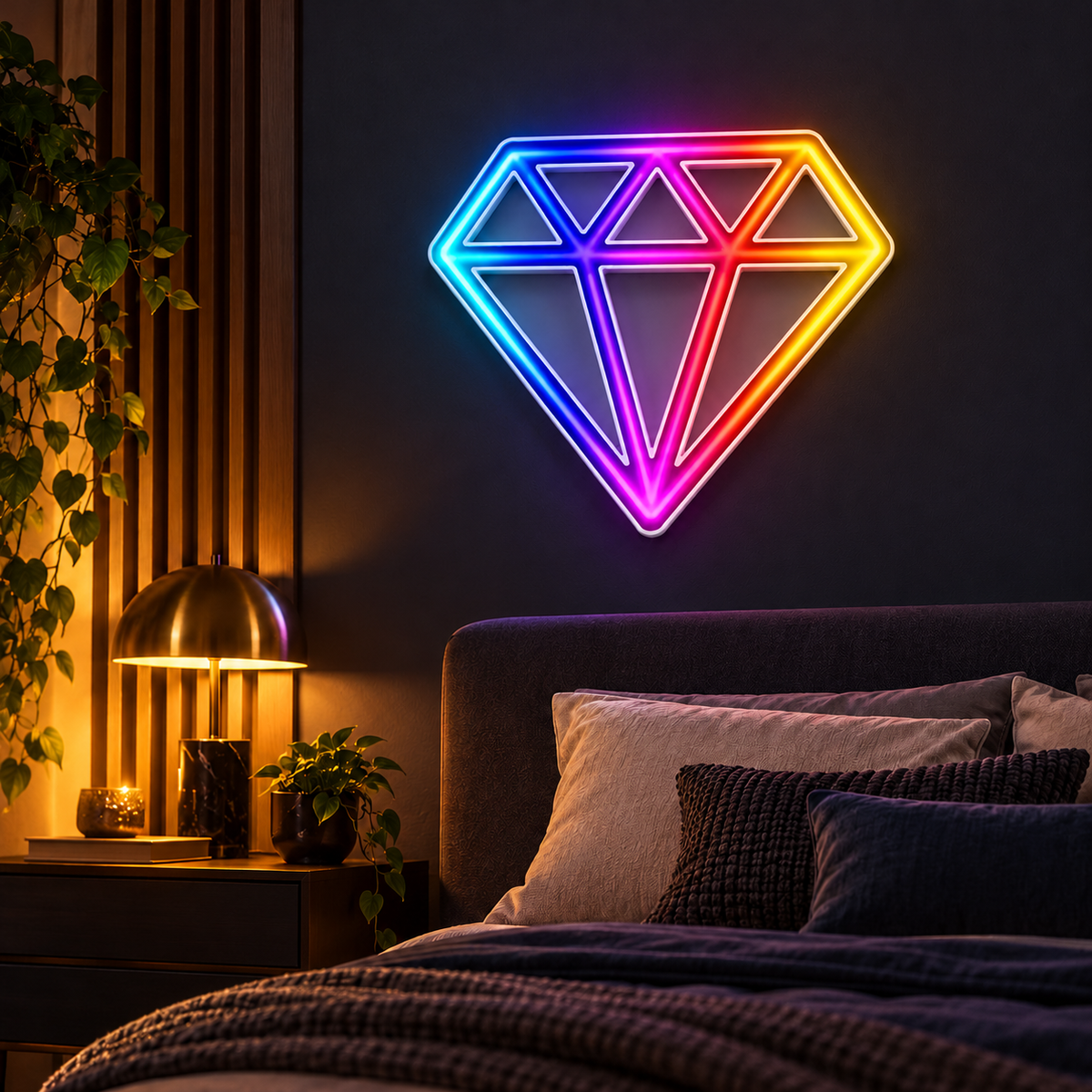 Diamond RGB LED Wall Light — 24″ Tall