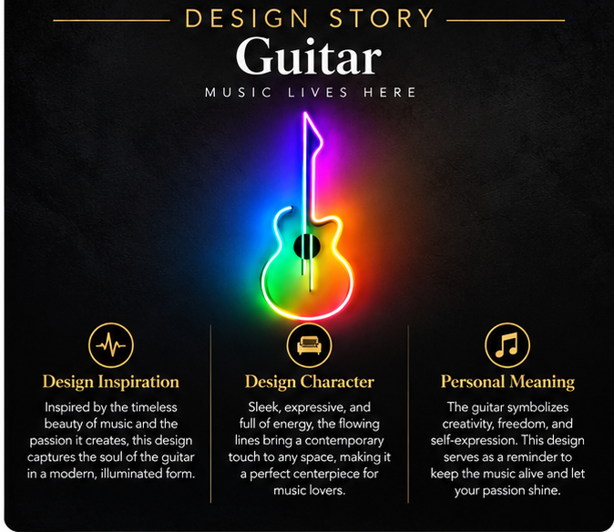 Electric Guitar RGB LED Wall Light — 24″ Tall (Provisional)