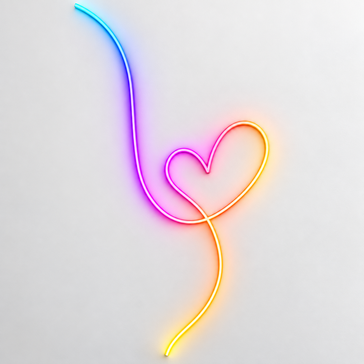 Flowing Heart RGB LED Wall Light — 24″ Tall