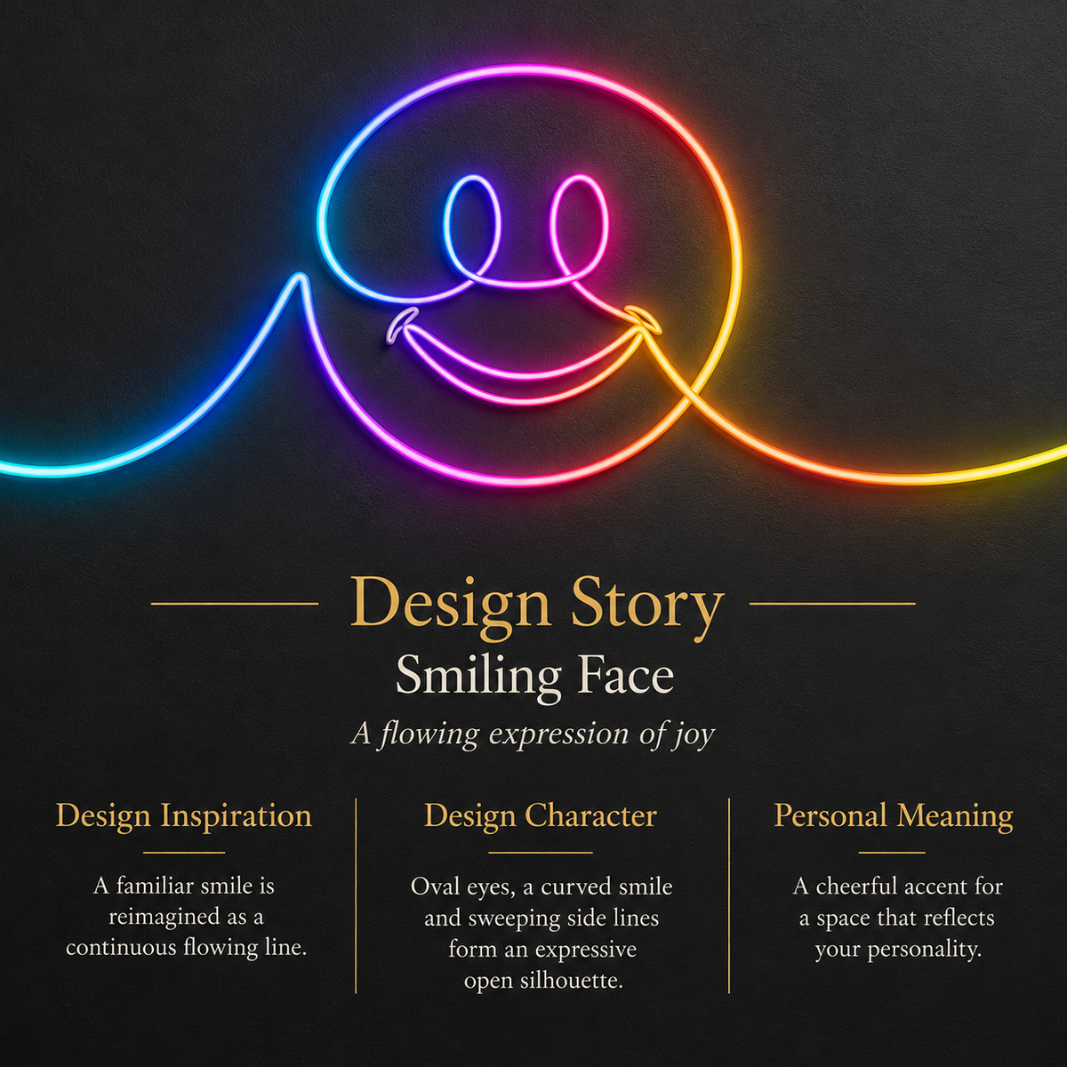 Flowing Smiley Face RGB LED Wall Light — Approx. 53.6″