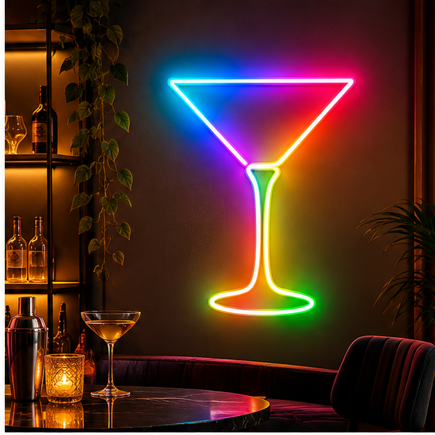 Martini Glass RGB LED Wall Light — 24″ Tall
